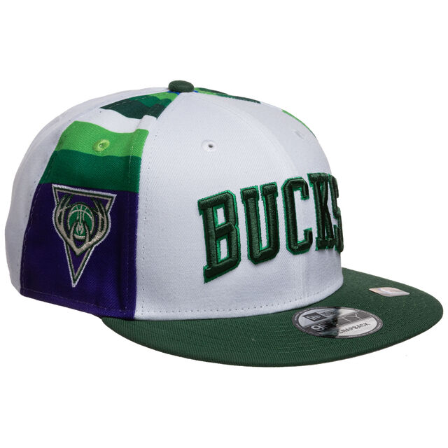 9FIFTY NBA 21 Milwaukee Bucks City Off Snapback Cap, weiß / grün, hi-res image number 0