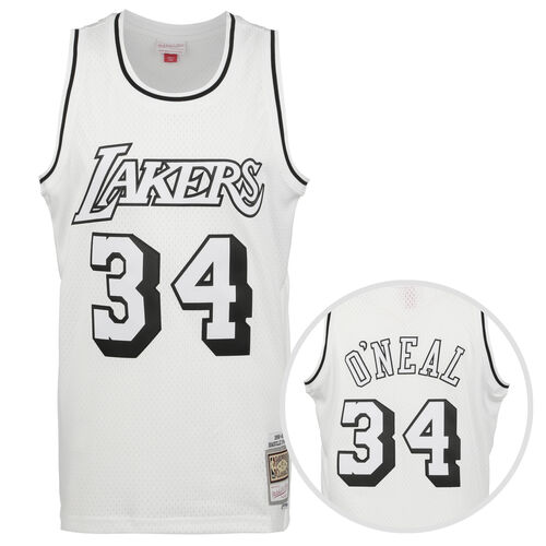 NBA Los Angeles Lakers White Black Swingman Shaquille O´Neal Trikot Herren