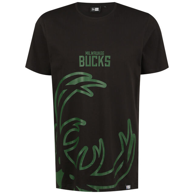 NBA Milwaukee Bucks Enlarged Logo T-Shirt Herren, schwarz / grün, hi-res image number 0