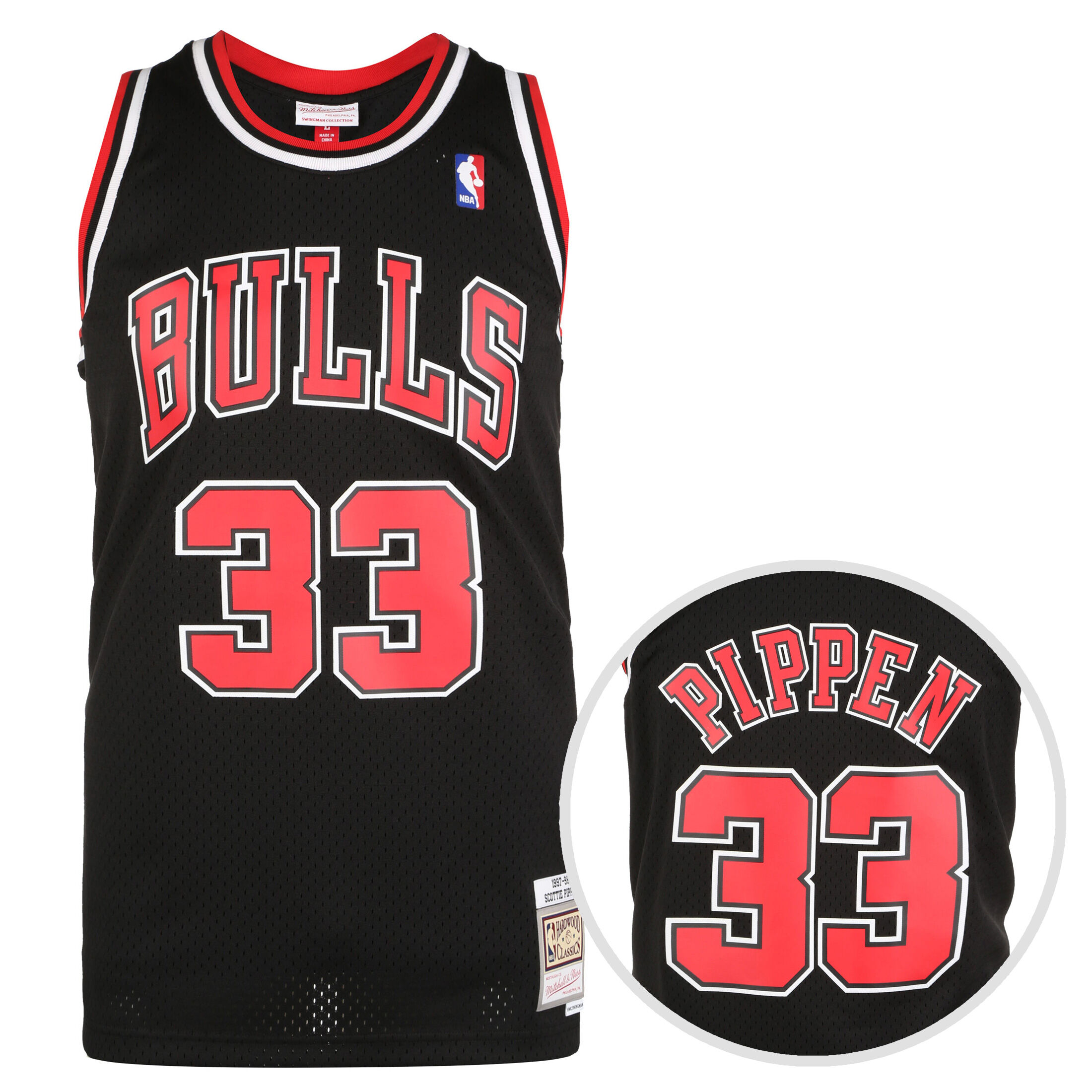 Retro Herren Scottie Pippen Chicago Bulls Basketball Trikot Jersey Neu Rot S-2XL 