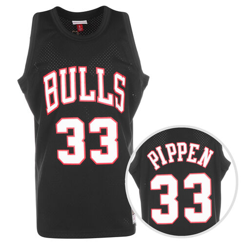 NBA Chicago BUlls Scottie Pippen Black Team Color Swingman Trikot Herren
