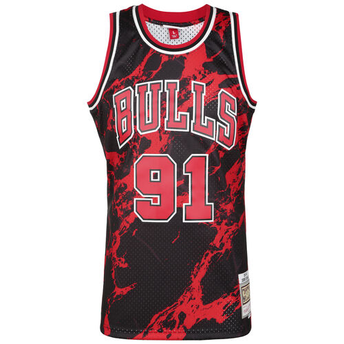 NBA Chicago Bulls Dennis Rodman Team Marble Swingman Trikot Herren