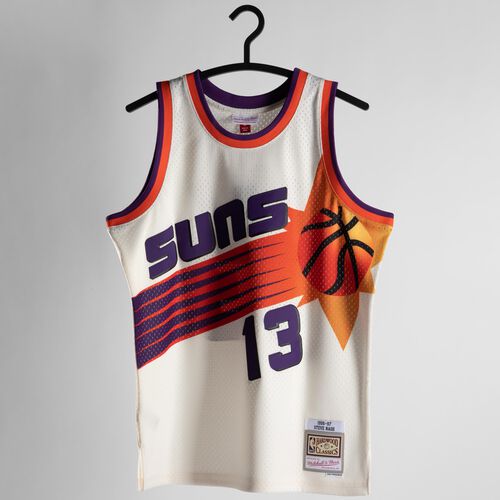 NBA Phoenix Suns Steve Nash Off White Team Color Swingman Trikot Herren