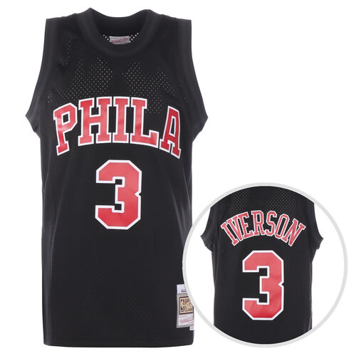 NBA Philadelphia 76ers Allen Iverson Black Team Color Swingman Trikot Herren