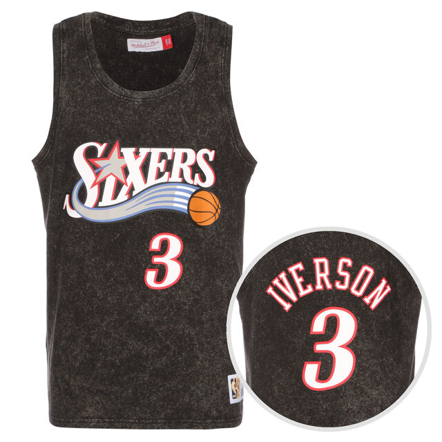 NBA Philadelphia 76ers Allen Iverson Acid Wash Trikot Herren image number 0